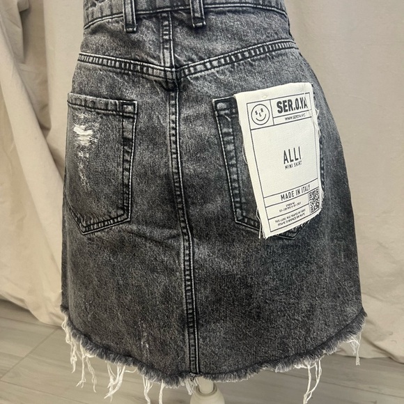 NWT SER.O.YA Allie Mini Skirt Phoenix Distressed Black Denim Wash Sz 29 Y2K 90s - Picture 5 of 9